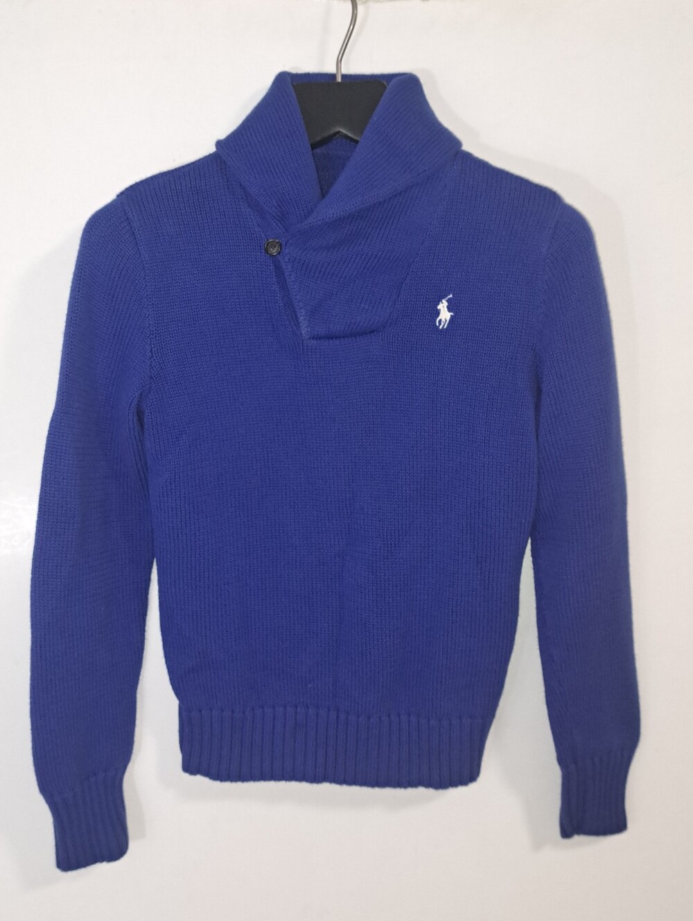 Ralph Lauren Sport Royal Blue Shawl Sweater Cotton Women's Medium